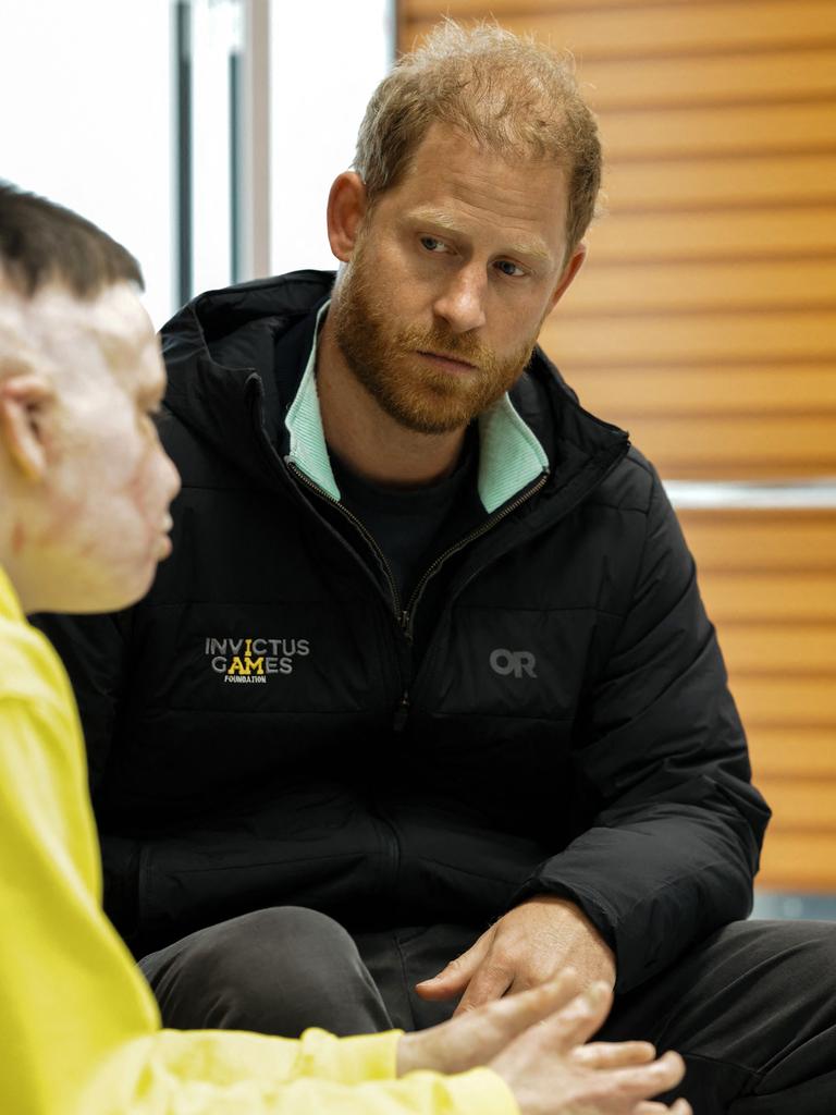 Prince Harry during a visit to the Superhumans Centre in Lviv, Ukraine on April 10, 2025. Picture: Yana Stukach/The Duke and Duchess of Sussex 2021/AFP