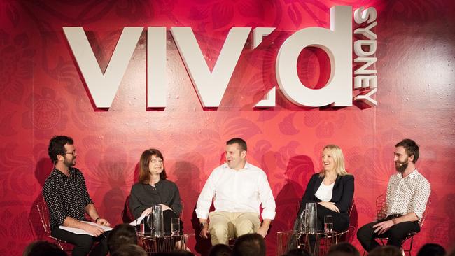 Graeme Whickman (centre) at the Ford future mobility session at the Vivid Ideas Sydney Festival.