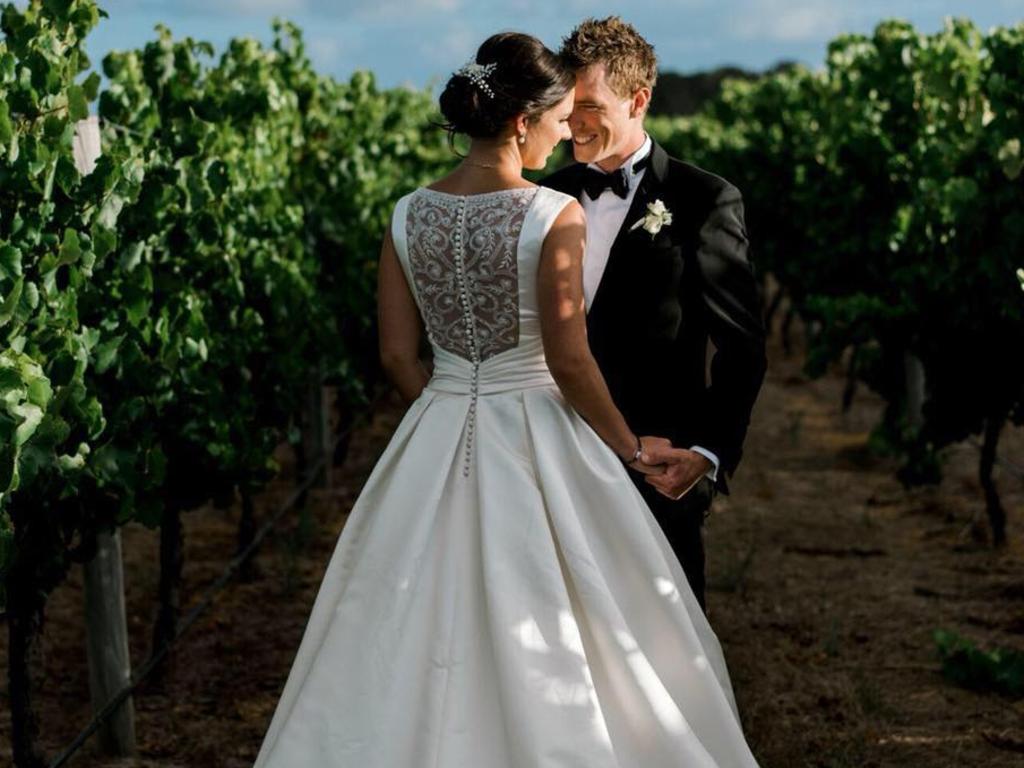 Rohan Dennis and Melissa Hoskins on their wedding day.