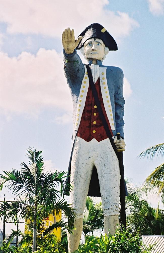 The 10-metre high concrete statue of Captain James Cook in Cairns. Picture: Robyn Rankin