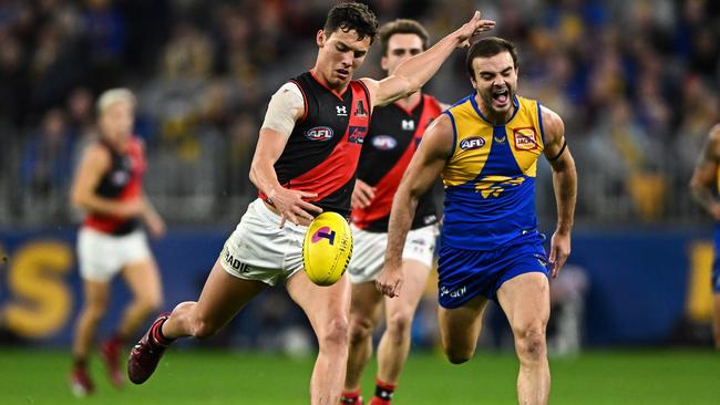 The absence of All-Australian midfielder Darcy Parish gave Jye Caldwell an opportunity for more time in the midfield. Picture: Getty Images