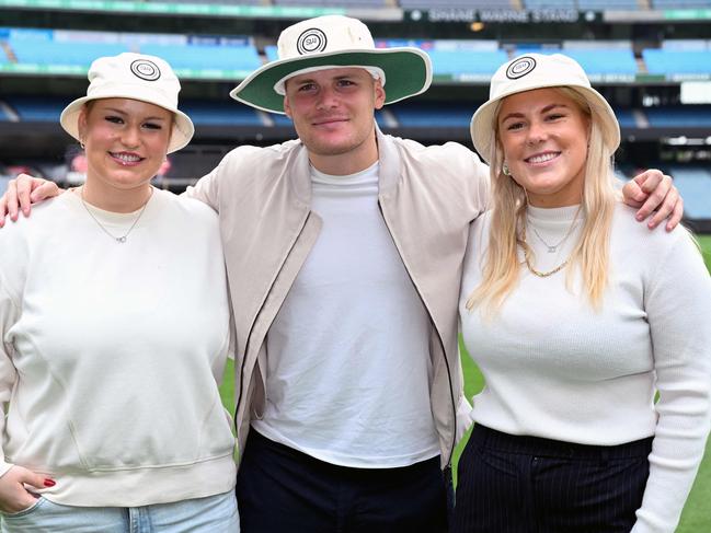 Shane Warne’s kids Summer, Jackson, and Brooke Warne are raising awareness for the pop-up heart health checks. Picture: Picture: William West