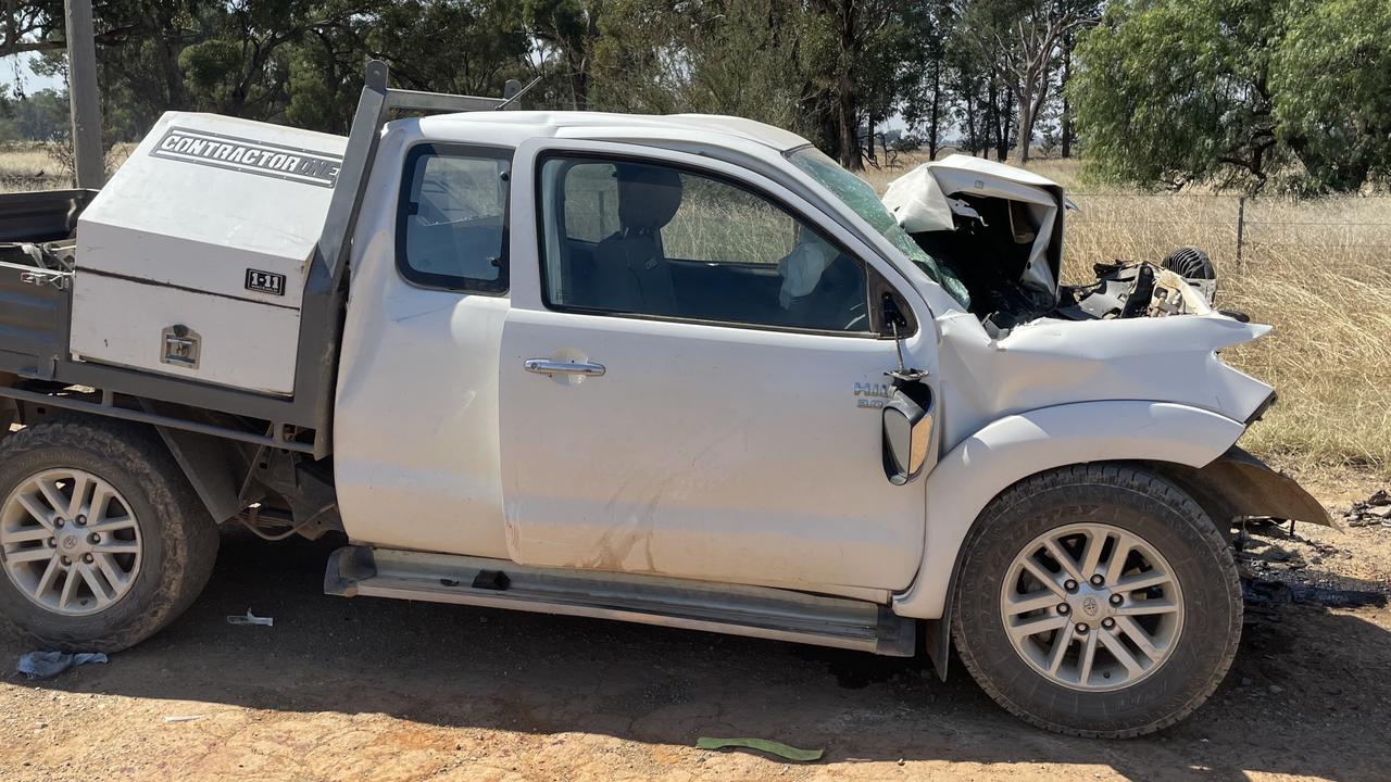 Ute smashes into back of truck following dust storm at Youanmite ...