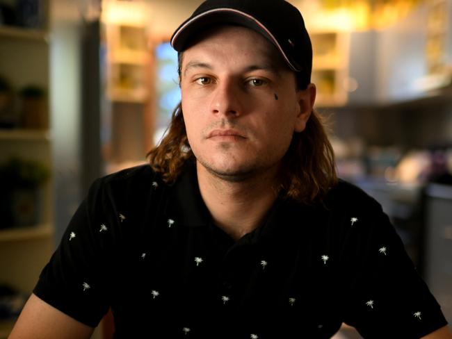 BRISBANE, AUSTRALIA - NewsWire Photos - MARCH 21, 2023.Brock Alexander is photographed at his parentÃs house in Brighton, in BrisbaneÃs north. Mr Alexander collects rainwater for drinking and container for recycling to save money and make ends meet.Picture: Dan Peled / NCA NewsWire