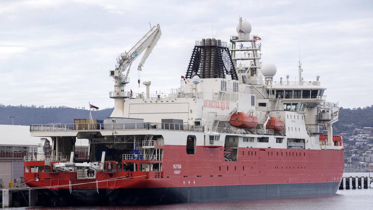 RSV Nuyina docked at MAC 2. Picture: Chris Kidd