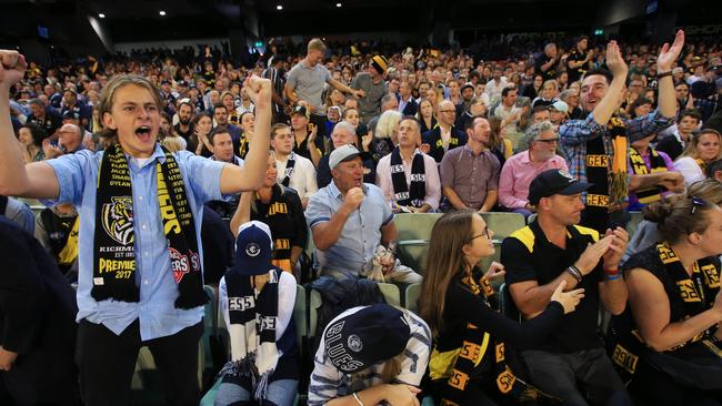 This is more like it ... Richmond and Carlton fans pack the MCG.