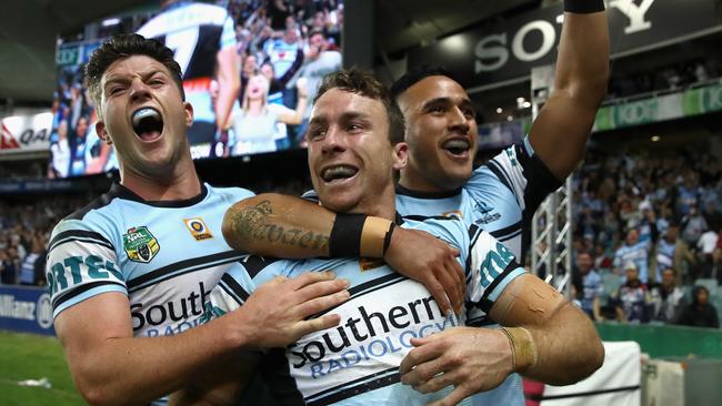 The Sharks Celebrate Their Preliminary Final Win.