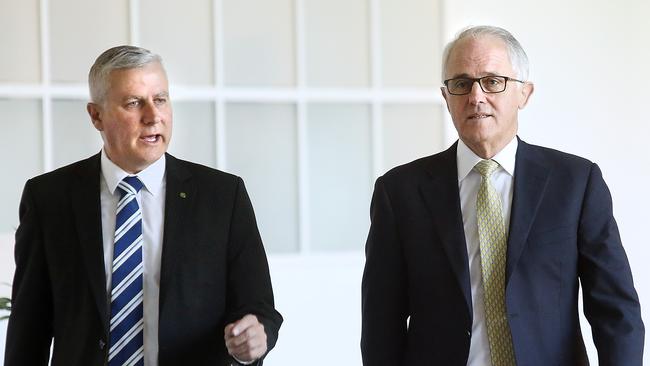 Michael McCormack, pictured with Malcolm Turnbull, said the matter would soon resolve itself. Picture Kym Smith