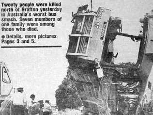 The front page of The Northern Star 20 years ago tomorrow shows the sheer horror of the Cowper bus crash, which killed 21 people and injured 22 other passengers.