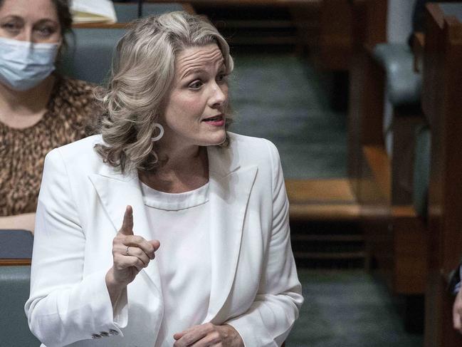 CANBERRA, AUSTRALIA - NewsWire Photos JULY 27th, 2022: Minister for Home Affairs and Minister for Cyber Security Clare O'Neil got stuck into the former Home Affairs minister during Question Time n Parliament House in Canberra.Picture: NCA NewsWire / Gary Ramage