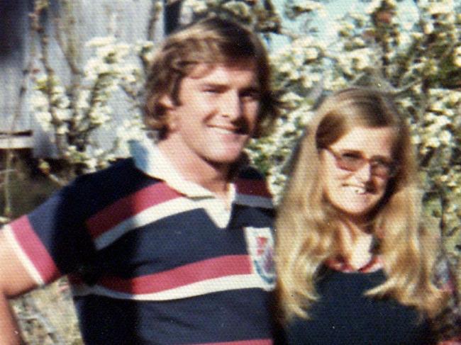 Chris Dawson and wife Lynette in 1974 Picture: Supplied