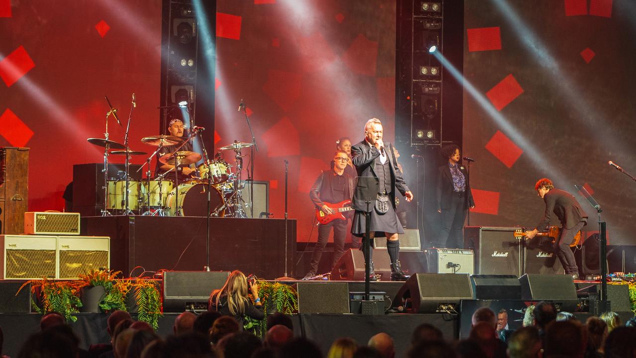 Jimmy Barnes and family perform at Michael Gudinski's state memorial. Picture: Mushroom Creative Group