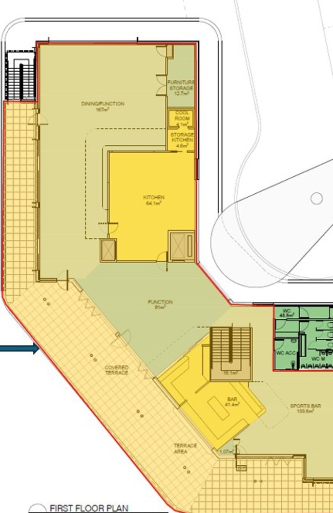 The layout of the first floor of the new Warringah Golf and Community Clubhouse at North Manly.