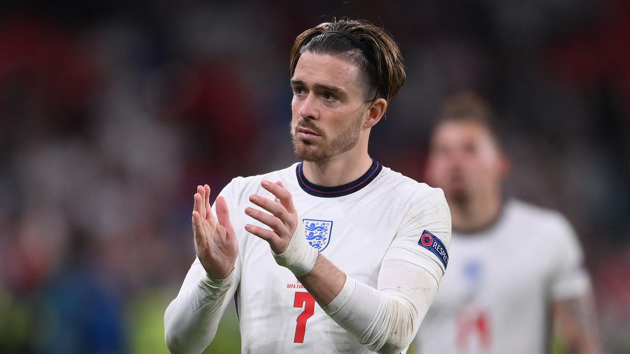 Jack Grealish didn’t take a penalty. (Photo by Laurence Griffiths / POOL / AFP)