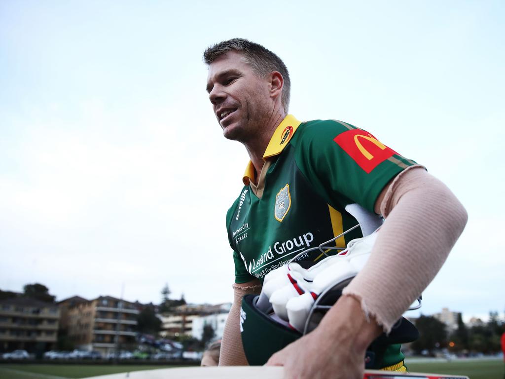 Dave Warner came back to grade cricket with a stylish century.