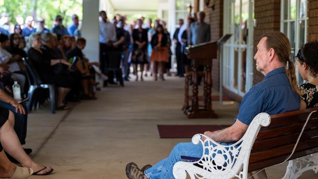 Hundreds attended the funeral service for Nightcliff Friendly Grocer owner Linford Feick on Wednesday, May 7 at Resthaven Chapel. Picture: Pema Tamang Pakhrin