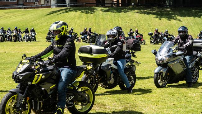 The riders depart for Goulburn from Eastwood. Picture: CSNSW