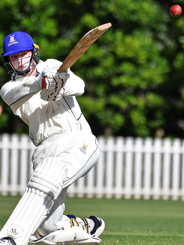 Churchis batsman Hamish McDonald. Picture, John Gass