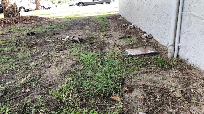 The torn clothes worn by the nine-month-old baby at her home, a toilet in a Broadbeach park.