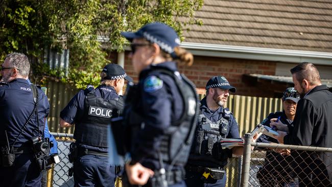 Police are at the scene of an incident at the Alberton railway station where a pedestrian has been hit by a train. Picture: Tom Huntley