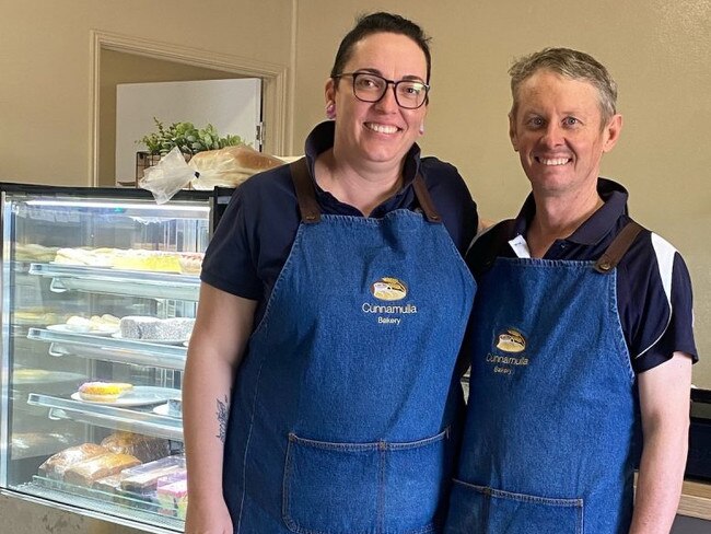 Cunnamulla business owners Nick and Kate Land.