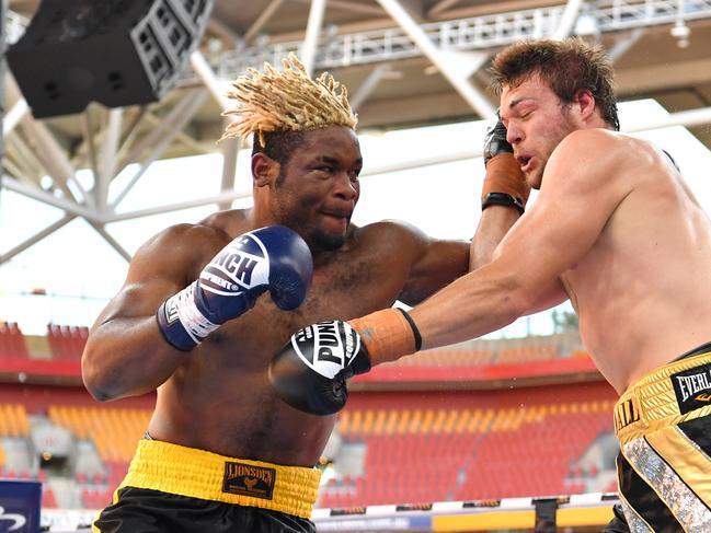 Christian Ndzie Tsoye (left) will fight Huni on Wednesday, May 26. Picture: AAP Image/Darren England