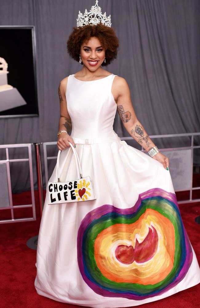 Joy Villa, wearing her heart on her sleeve. Picture: Getty