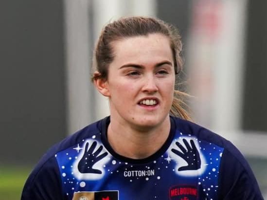 Melbourne's Irish debutant Aimee Mackin will play her first game against Hawthorn on Friday, arriving at the Dees with big wraps on her talent. Picture: Melbourne FC