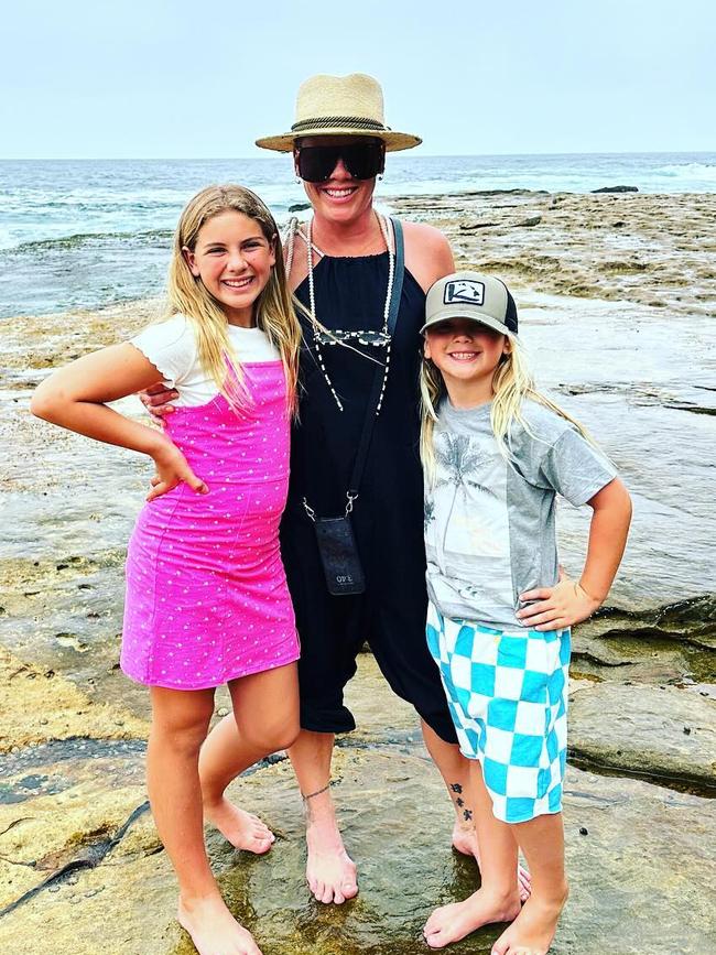 P!nk and kids Willow and Jameson spent the day at Bondi. Picture: Instagram