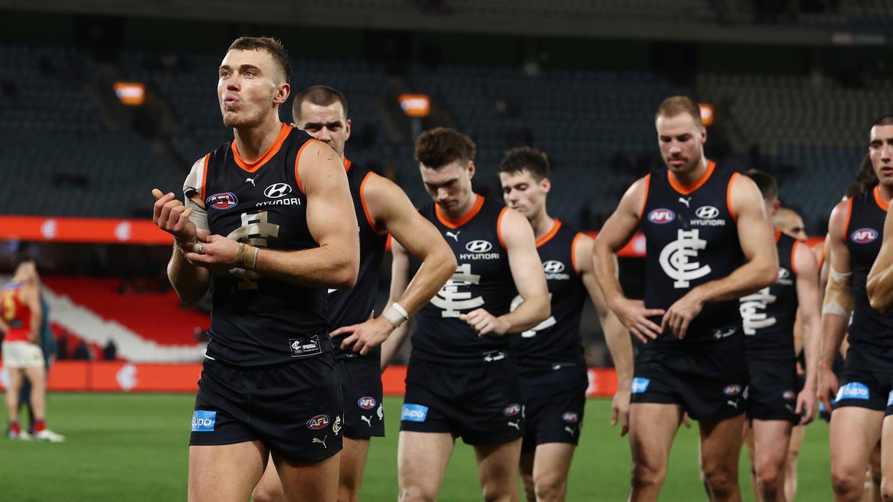 Carlton are under the pump to make finals in Michael Voss’s second season in charge. Picture: Michael Klein