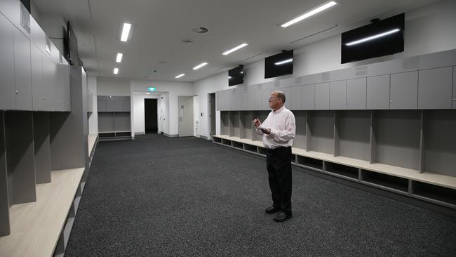 Phil Rothfield inspects the player changing rooms. Image: Sam Ruttyn