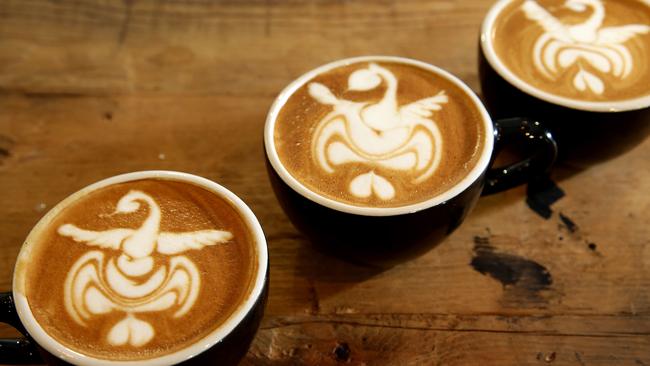 Not so easy ... Jibbi Little’s swans. The 2015 NSW latte art champ has more than 30,000 followers on Instagram.