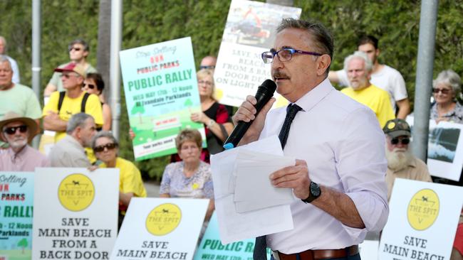 Eddy Sarroff at a protest outside City Hall. Picture: Mike Batterham.