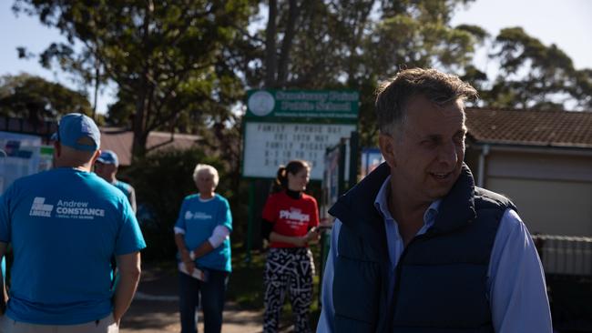 Liberal candidate for Gilmore Andrew Constance at the Sanctuary Point public school. Picture: Nathan Schmidt