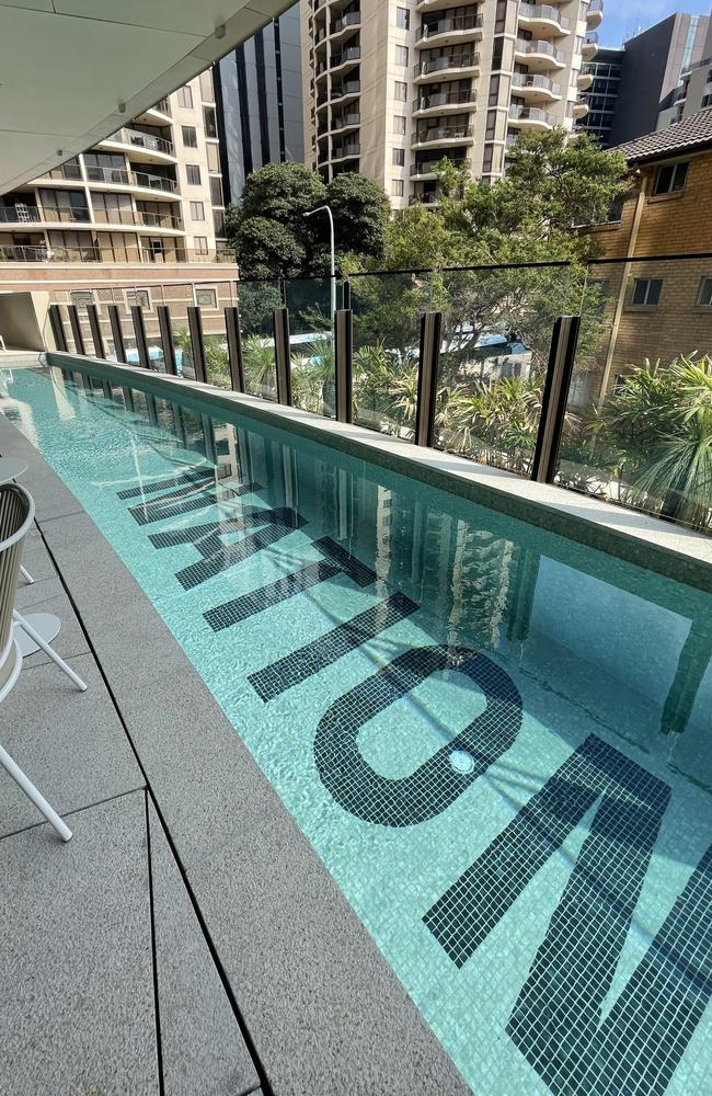 The swimming pool is one of the shared drawcards at the apartment complex.