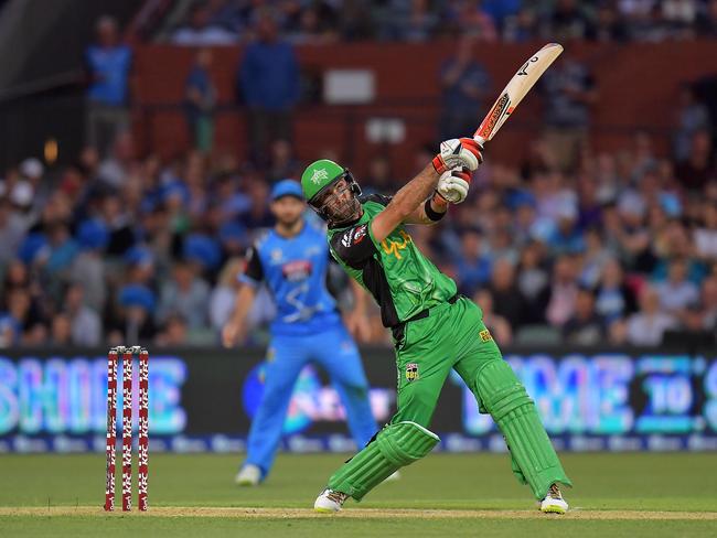 Maxwell blasts off during his half century against the Strikers. Picture: Getty Images