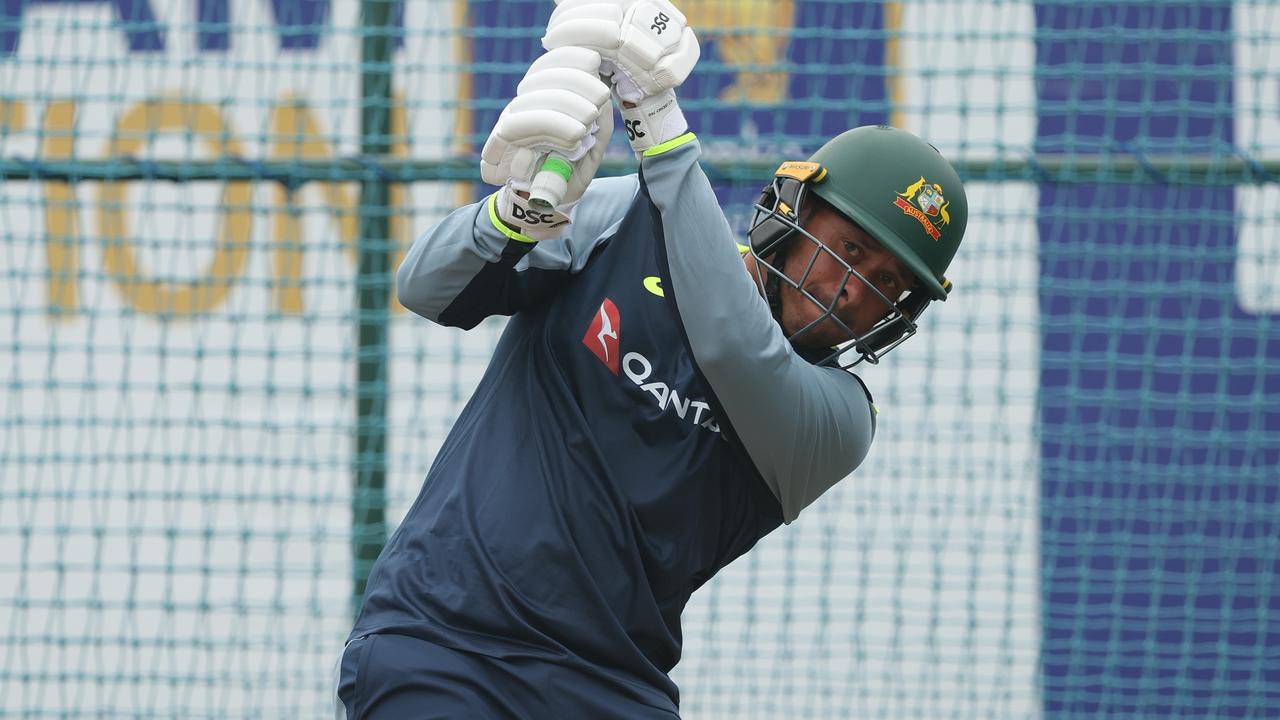 Usman Khawaja in the nets in Galle, Sri Lanka. Picture: Robert Cianflone/Getty Images