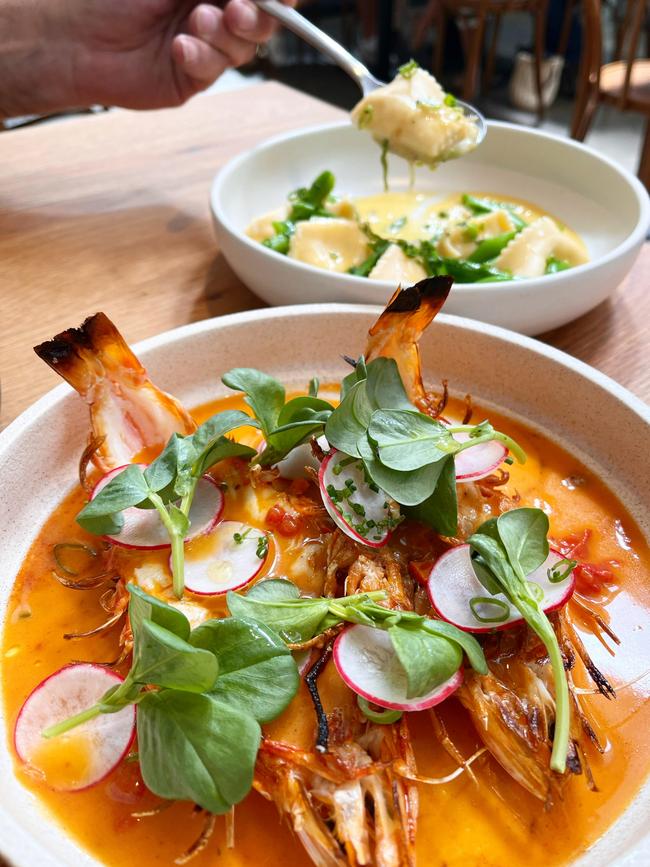 King prawns, XO butter at Fino at Seppeltsfield, Barossa Valley.