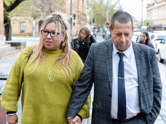 Amber and Korey’s grandfather Steven Egberts with his partner Janet Wells sat in on the inquest on Tuesday. Picture: NCA NewsWire/Brenton Edwards