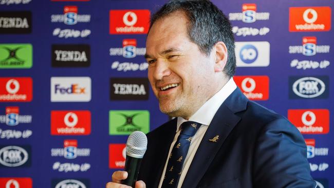 Dave Rennie fronts the media at the Super Rugby media launch. Picture: Hanna Lassen/Getty Images