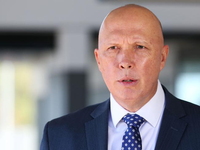 Peter Dutton has issued a warning to the Taliban. Picture: Zak Simmonds