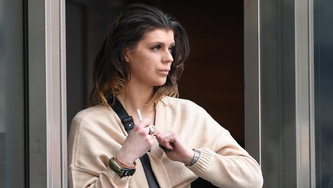 Jonita Ragaisyte leaves the County Court of Victoria in 2019. Picture: Julian Smith