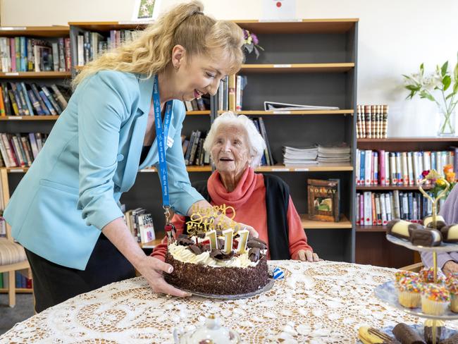 South Australia’s Catherina van der Linden celebrating her 111th birthday in August.