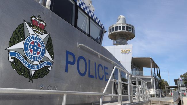 Queenscliff water police arrested a man after he was seen acting suspiciously at the foreshore. Picture: Alan Barber