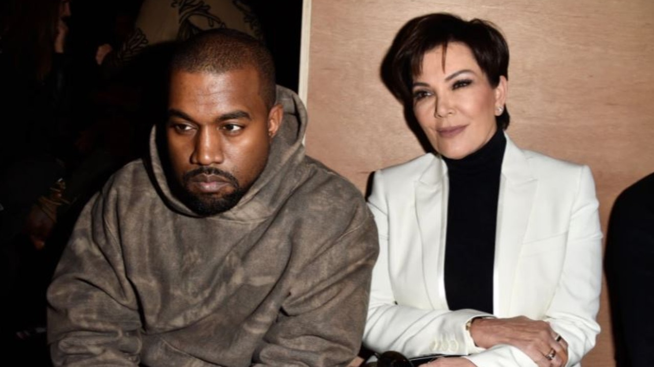 Kanye lashed out on social media claiming that both Kris Jenner and Kim Kardashian had him banned from the party. Picture: Getty