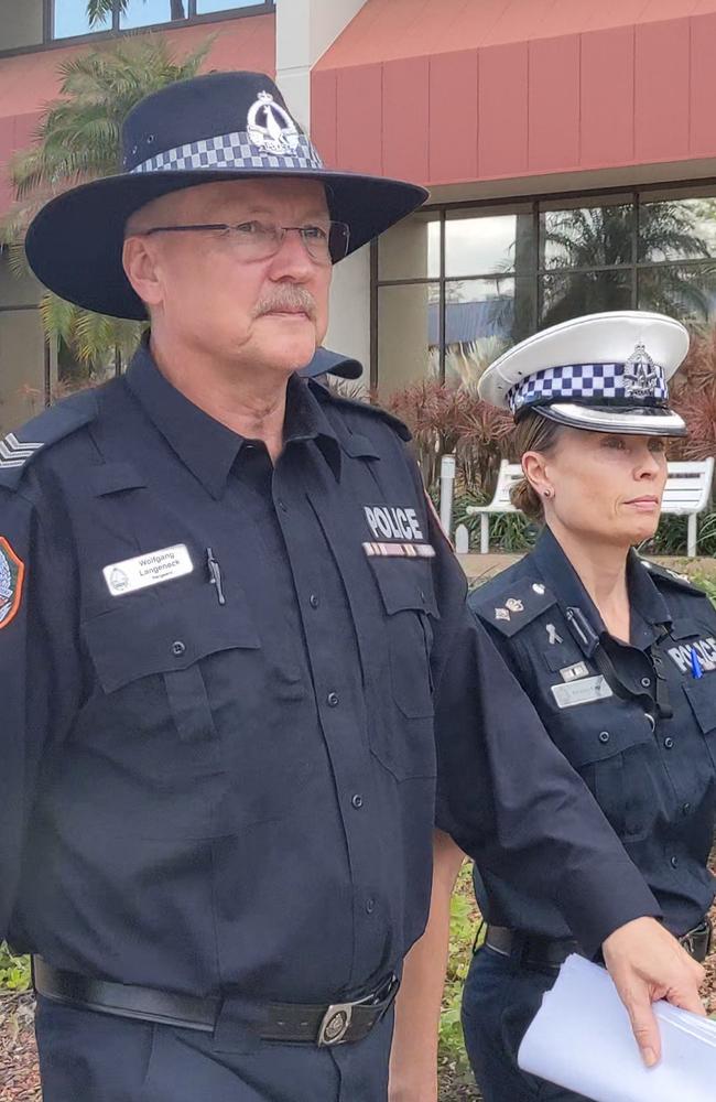 Joint Emergency Services Communication Centre Dispatch Sergeant Wolfgang Langeneck with NT Police superintendent Kirsten Engels after day two of the coronial inquest into the domestic violence death of Ngeygo Ragurrk.