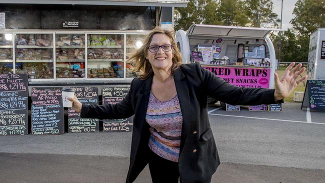 Paula Brand says the Gold Coast City Council has not enough to help small businesses during the COVID-19 pandemic and that help was slow to come. She has set up Gold Coast Connected Markets at Broadbeach to run Tuesday mornings to help struggling businesses. Picture: Jerad Williams