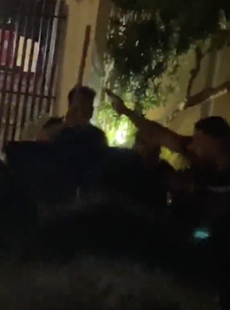 The two Australians were viciously attacked by the angry mob. Picture: supplied