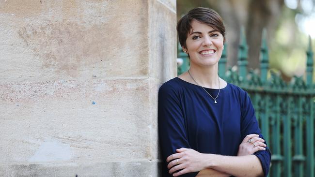 Amy MacMahon in 2016 when she was first announced as the Greens candidate for South Brisbane. Picture: Tara Croser