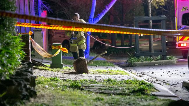 Emergency crews on scene at the explosion on Ashtead Pde in Stanhope Gardens back in August.